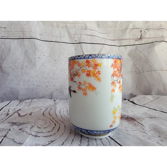 Franklin Mint Kinuko Yamabe Limited Edition Sake Cup Birds Japan Mallard Fall - Picture 4 of 7